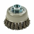 Forney Command PRO Cup Brush, Knotted, 2-3/4 in x .020 in x 5/8 in-11 72830